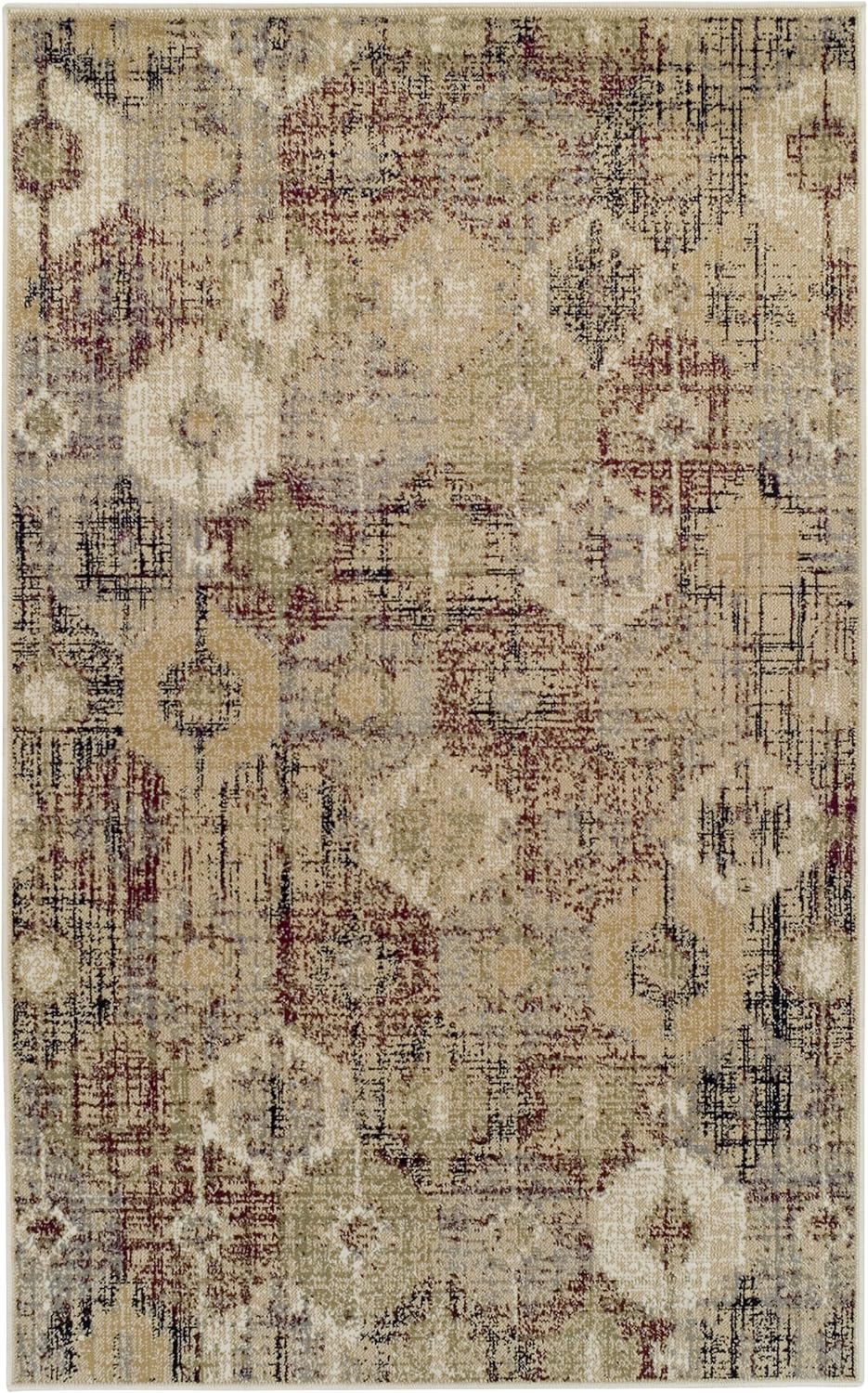 Arabella Geometric Distressed Diamonds Indoor Area Rug - Soft Bohemian Style Carpet for Living Room, Bedroom, Nursery & Home Decor