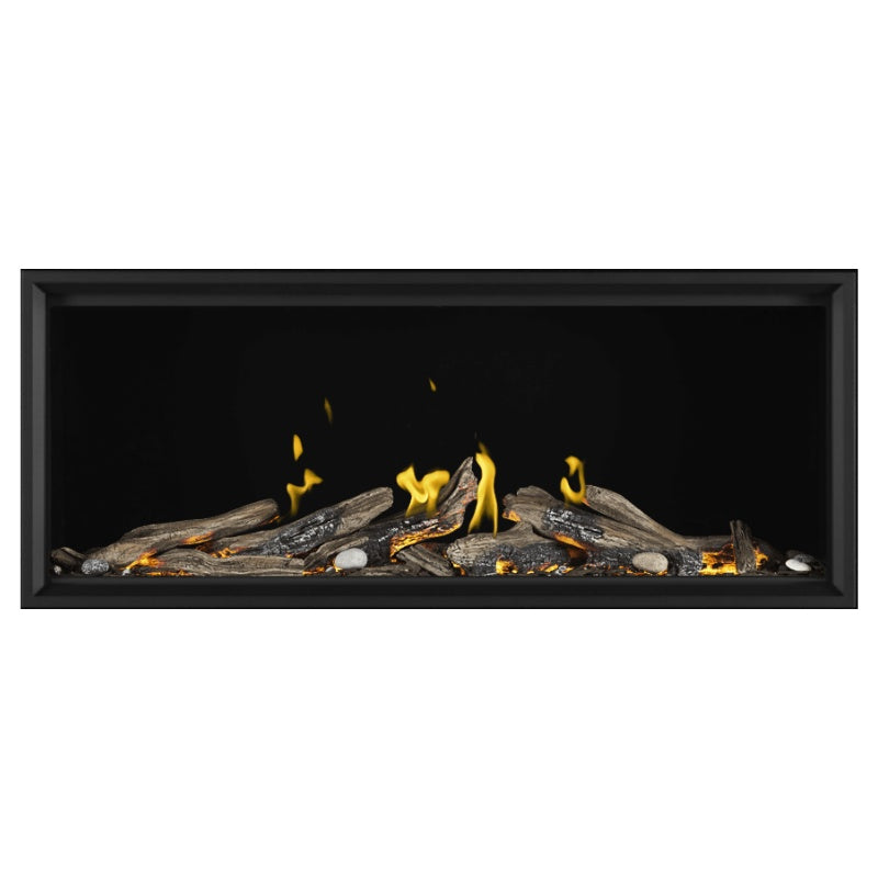 Napoleon Tall Vector 62 Inch Direct Vent Linear Gas Fireplace with Realistic Luminous Logs - Perfect for Modern Living Rooms & Cozy Winter Nights