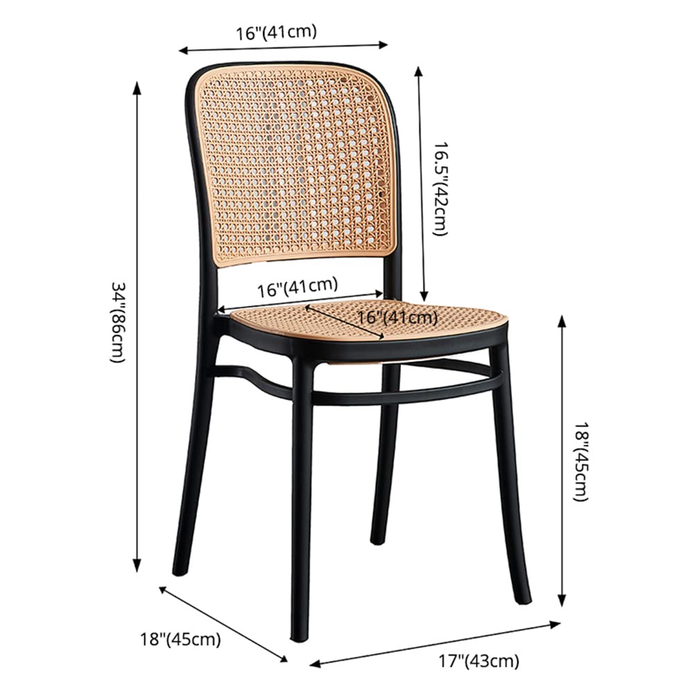 Nordic Rattan Weave Patio Dining Chair Set of 2 - 34