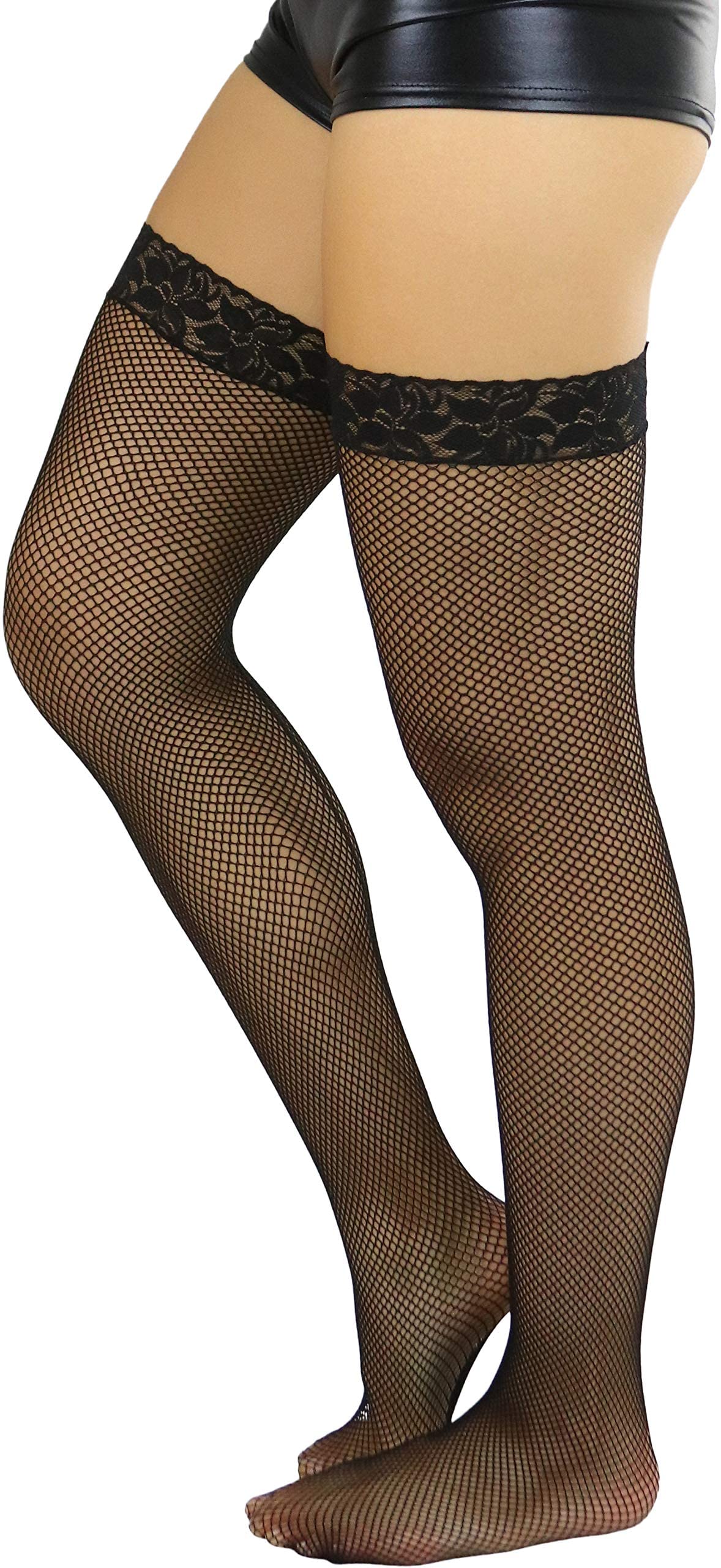Stylish Women's Bright & Vibrant Fishnet Thigh High Stockings - Sexy Party, Cosplay & Night Out Fashion Accessories