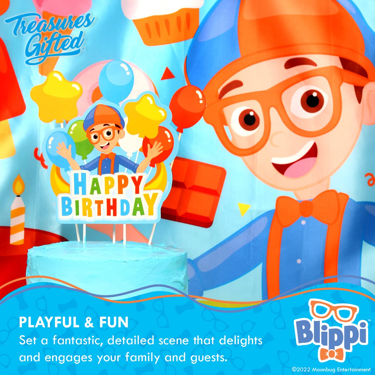 Officially Licensed Blippi Cake Topper Set - Blippi Birthday Party Decorations for Cakes - Fun Blippi Themed Cake Toppers & Party Supplies - Perfect for Kids Birthday Cakes & Celebrations