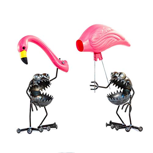 Sugarpost Gnome Be Gone Flamingo Away Set - Funny Garden Decor for Outdoor & Indoor Use - Perfect for Patio, Lawn, and Home Decor