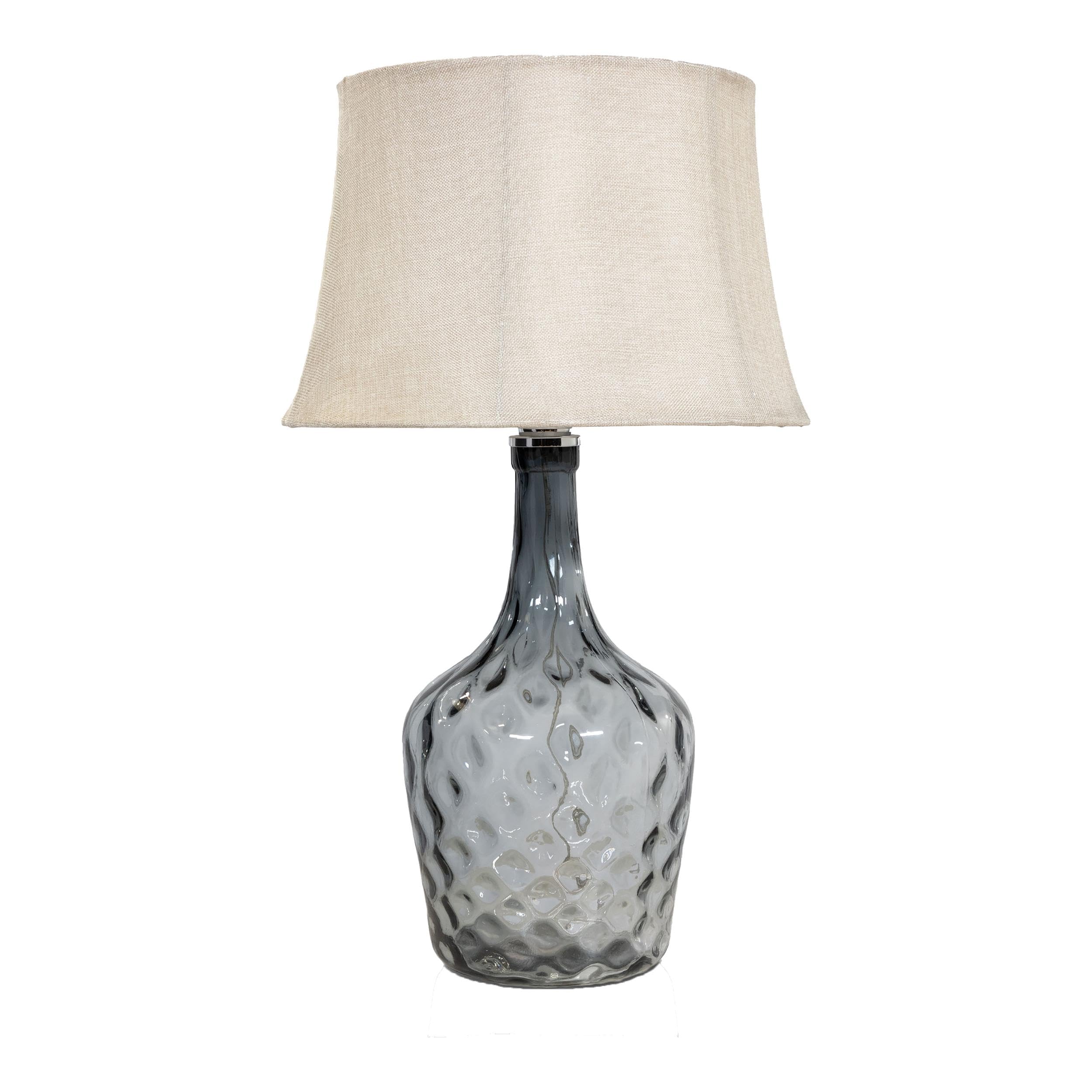 Furniture of America Bellevue Modern Glass Hand Blown Table Lamp - Gray Contemporary Lighting for Living Room, Bedroom & Office Decor