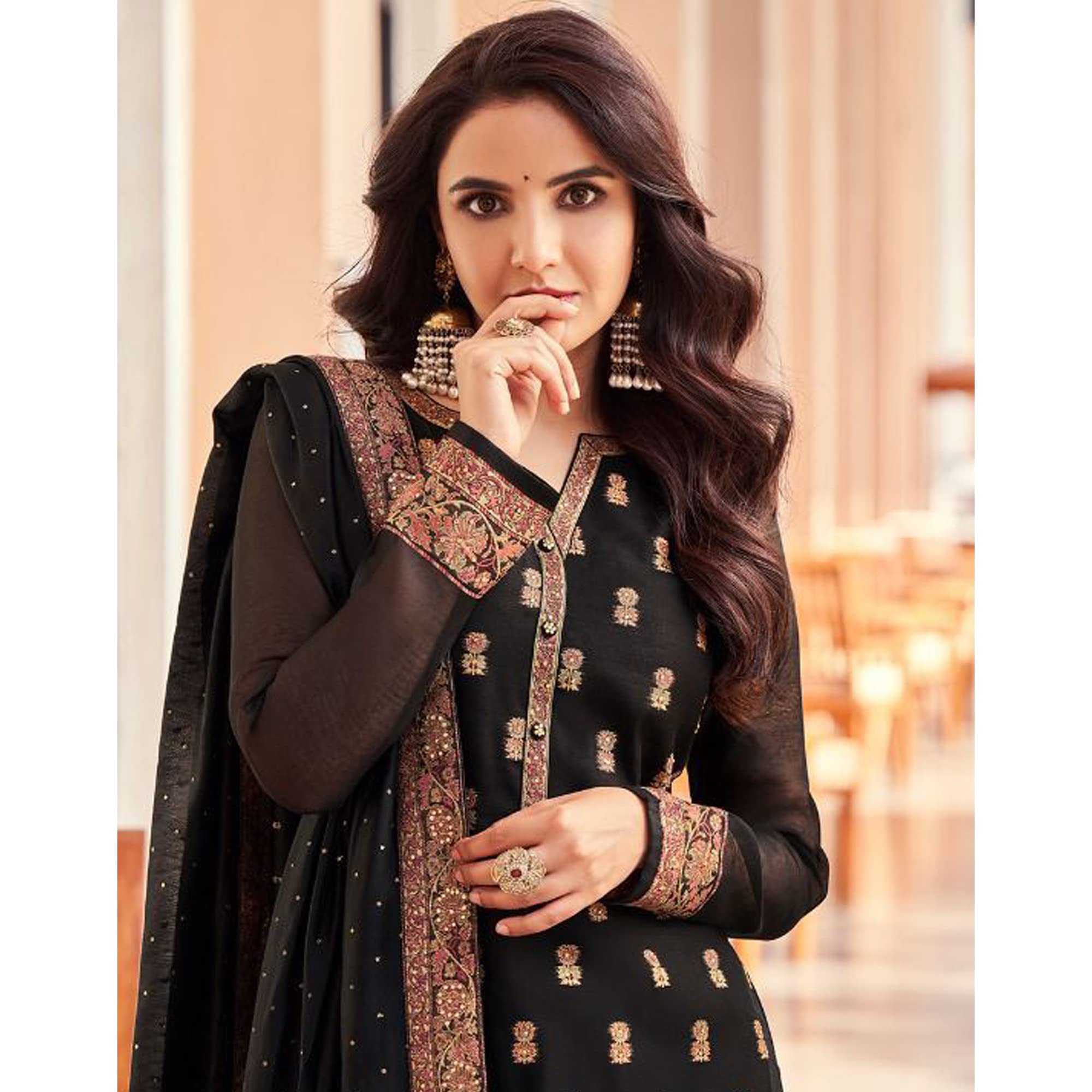 Exquisite Pakistani Kameez Salwar Suits with Hand Embroidery - Elegant Stitched Shalwar Kameez & Palazzo Pant Dress for Women | Perfect for Weddings, Parties & Festive Occasions
