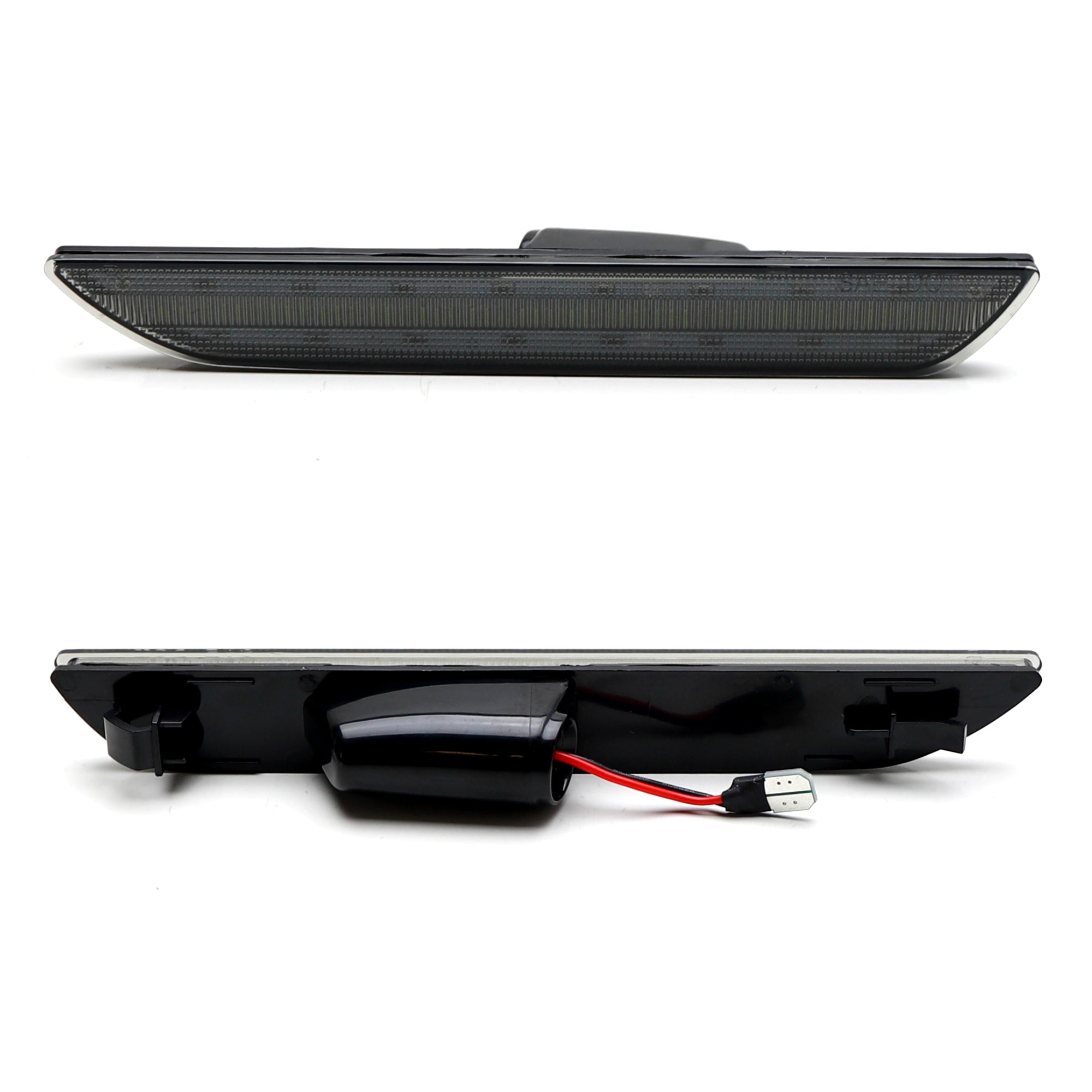 2015-2023 Ford Mustang White Full LED Rear Side Markers with 30% Dark Tinted Lens - Enhanced Visibility & Style for Night Driving & Car Shows