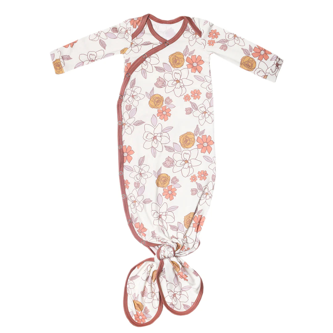 Soft Newborn Knotted Gown - Organic Cotton Baby Sleepwear for Boys & Girls - Perfect for Hospital, Photo Shoots & First Outfits