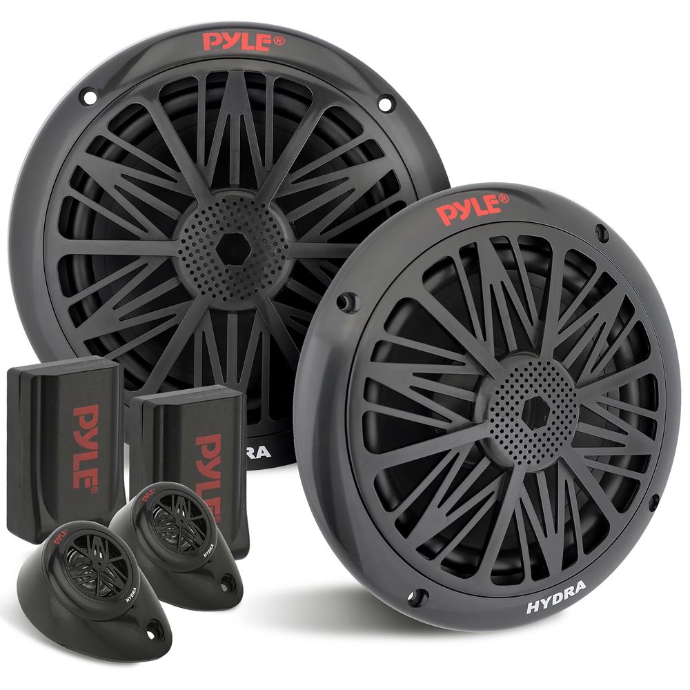 6.5 Inch Marine Component Speakers - Waterproof Boat Audio System for Outdoor & Marine Use - Perfect for Boats, ATVs, and RVs