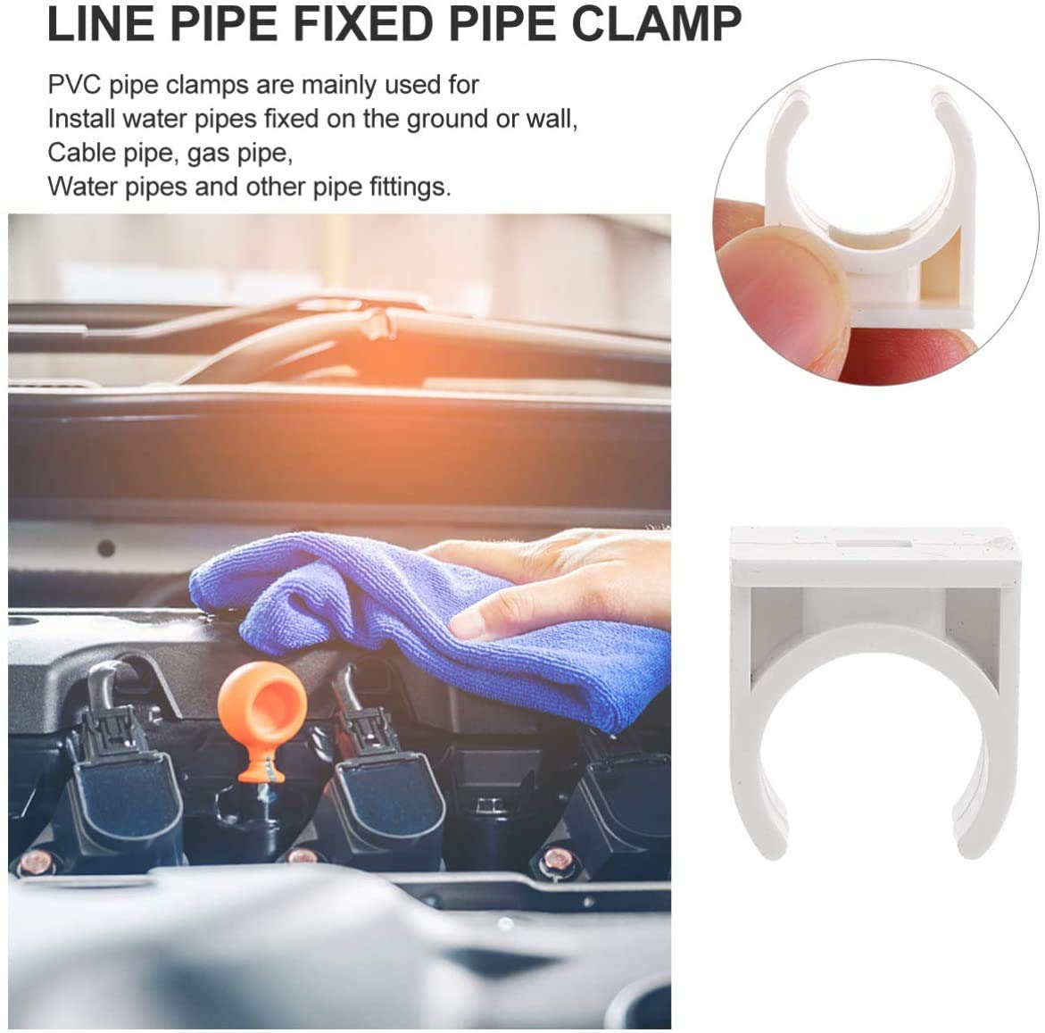50PCS 1/2 Inch PEX Pipe Hangers - U-Shaped PVC Clamps for Plumbing & HVAC Installation