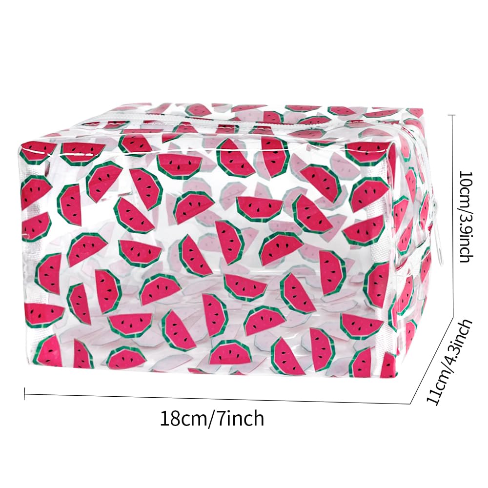 ONEART Cute Fruit Cosmetic Bag - Clear Makeup Toiletry Pouch with Zipper, Cartoon Portable Organizer Storage Holder for Travel, Gym, School (Set of 1) - Perfect for Makeup Brushes, Skincare Products & Travel Essentials