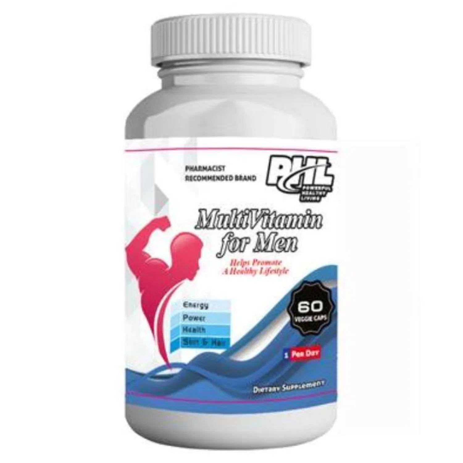 PHL Men's Multivitamin Capsules - 60 Count for Daily Energy & Immune Support | Ideal for Active Lifestyles & Fitness Enthusiasts