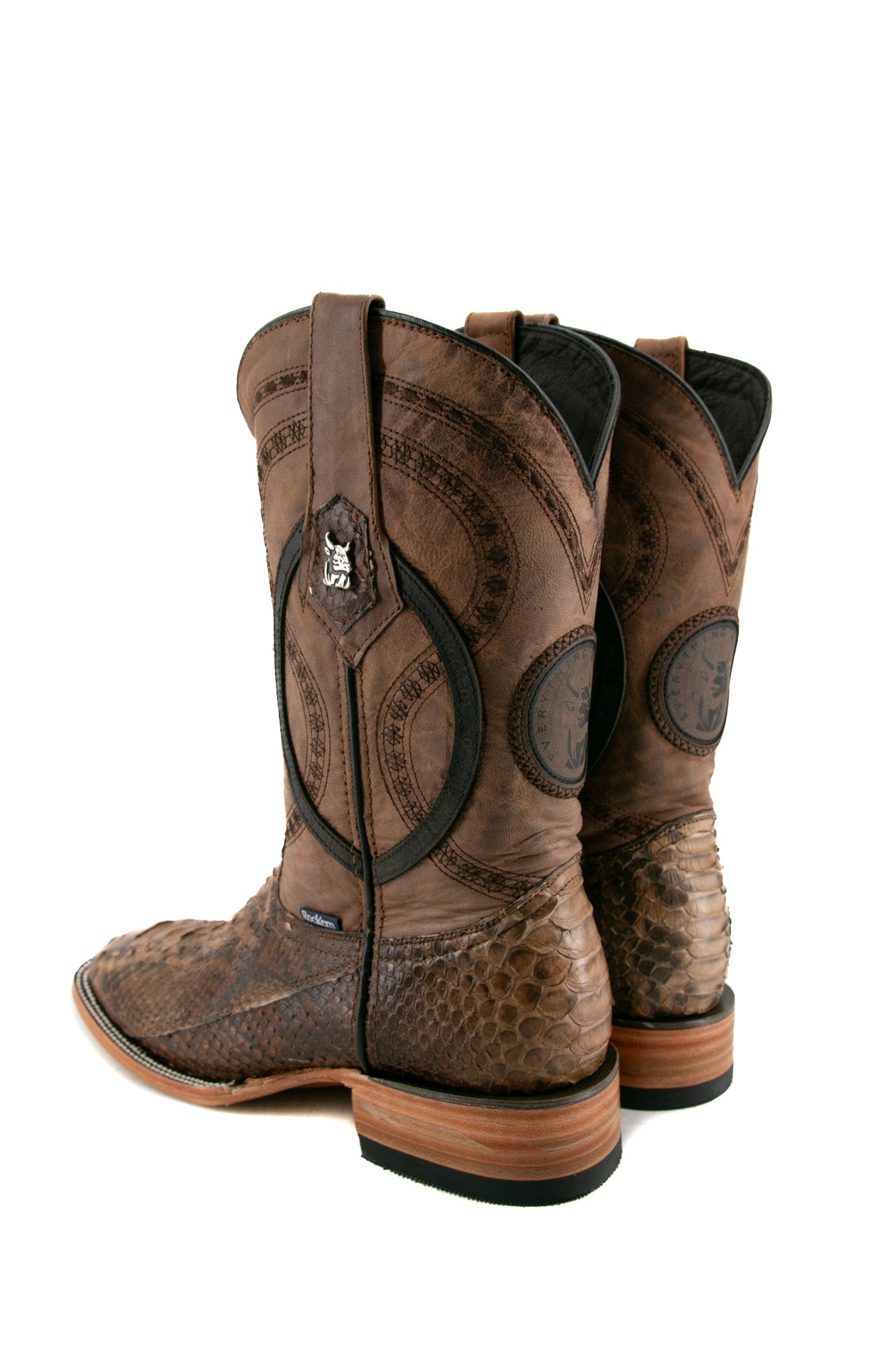 Exotic Python Square Toe Cowboy Boots for Men & Women - Western Style Fashion Boots for Rodeo, Country Music Festivals & Night Out