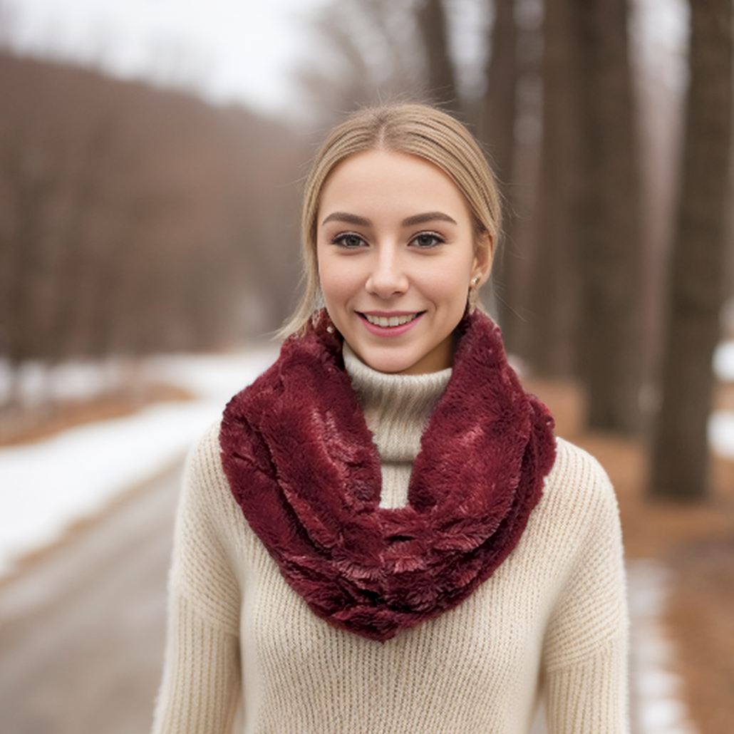 Stylish Gathered Faux Fur Snood Scarf - Winter Fashion Accessory for Women | Cozy Neck Warmer for Cold Weather Outfits & Outdoor Activities