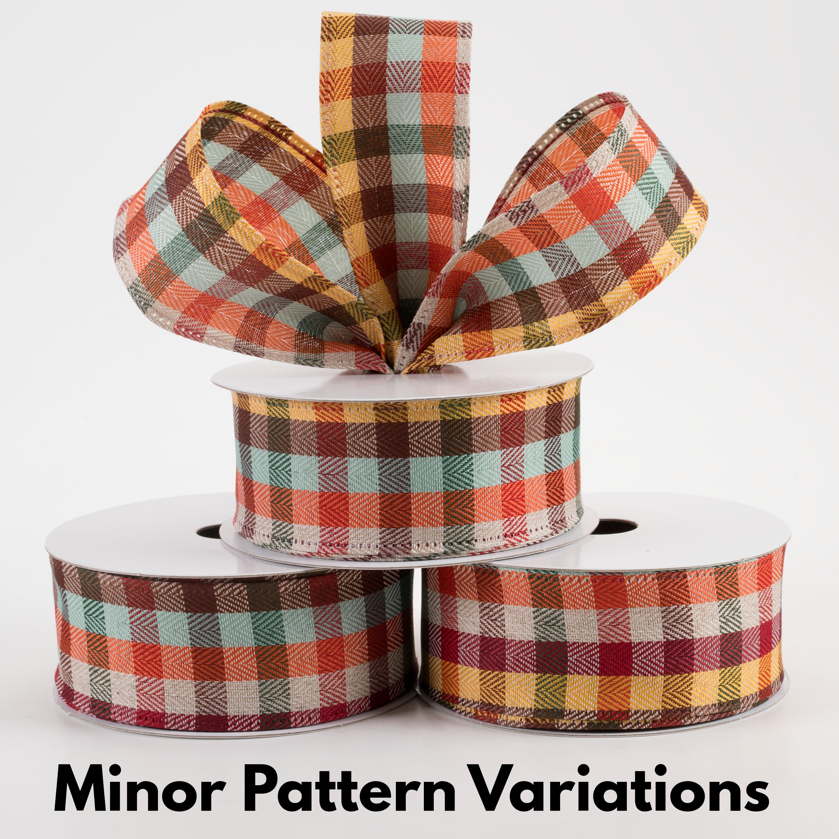 1.5 Inch Chevron Check Plaid Ribbon - Teal Blue Fall Decor Ribbon (10 Yards) for Gift Wrapping, DIY Crafts, Wedding Decorations and Seasonal Home Decor