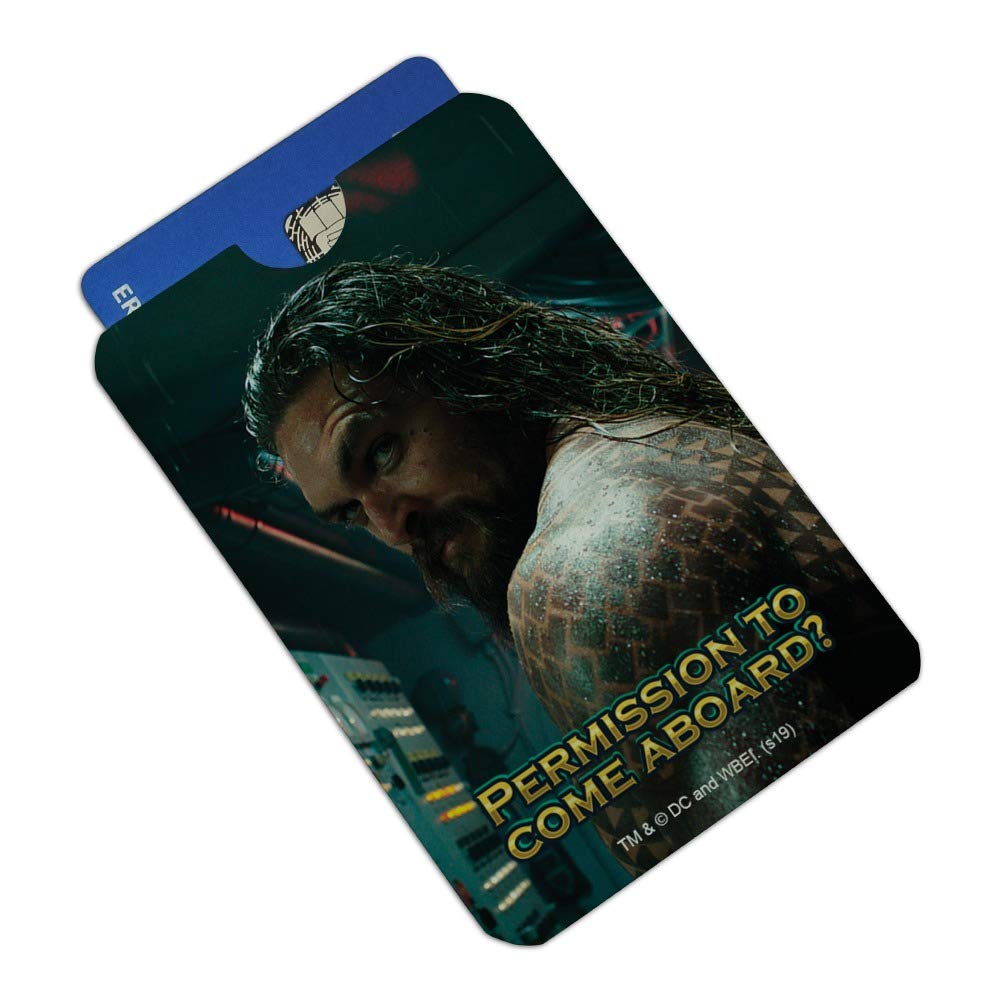 **Aquaman Movie Permission to Come Aboard RFID Blocking Credit Card Holder Set of 4 - Protect Your Cards from Skimming, Perfect for Travel, Shopping & Daily Use**