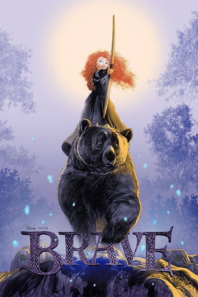 Brave Movie Poster (Variant) - High-Quality Wall Art for Disney Fans, Kids' Rooms, and Home Theater Decor