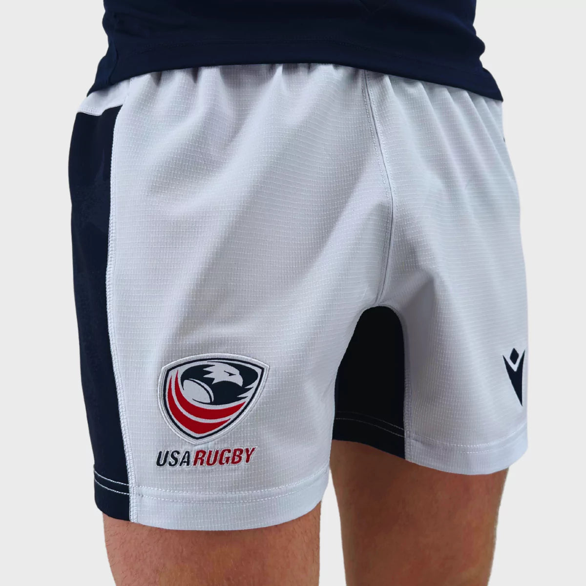 Macron USA Men's Away Rugby Shorts 2025 - Breathable Quick-Dry Sports Shorts for Rugby Training & Matches