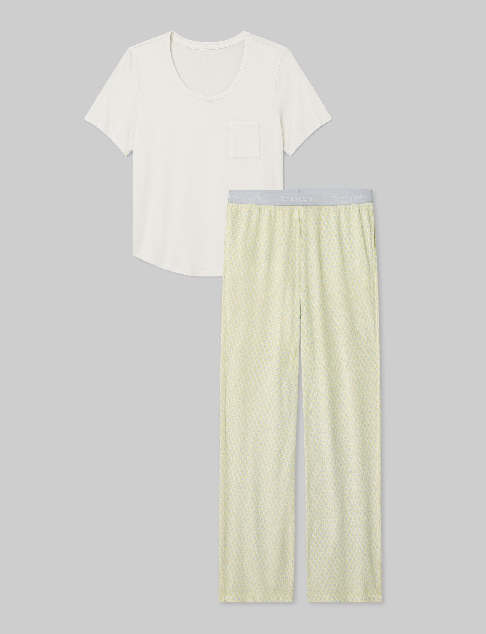 Women's Ultra Soft Second Skin Sleep Pocket Tee & Pant Set - Comfortable Loungewear for Relaxing at Home & Sleeping