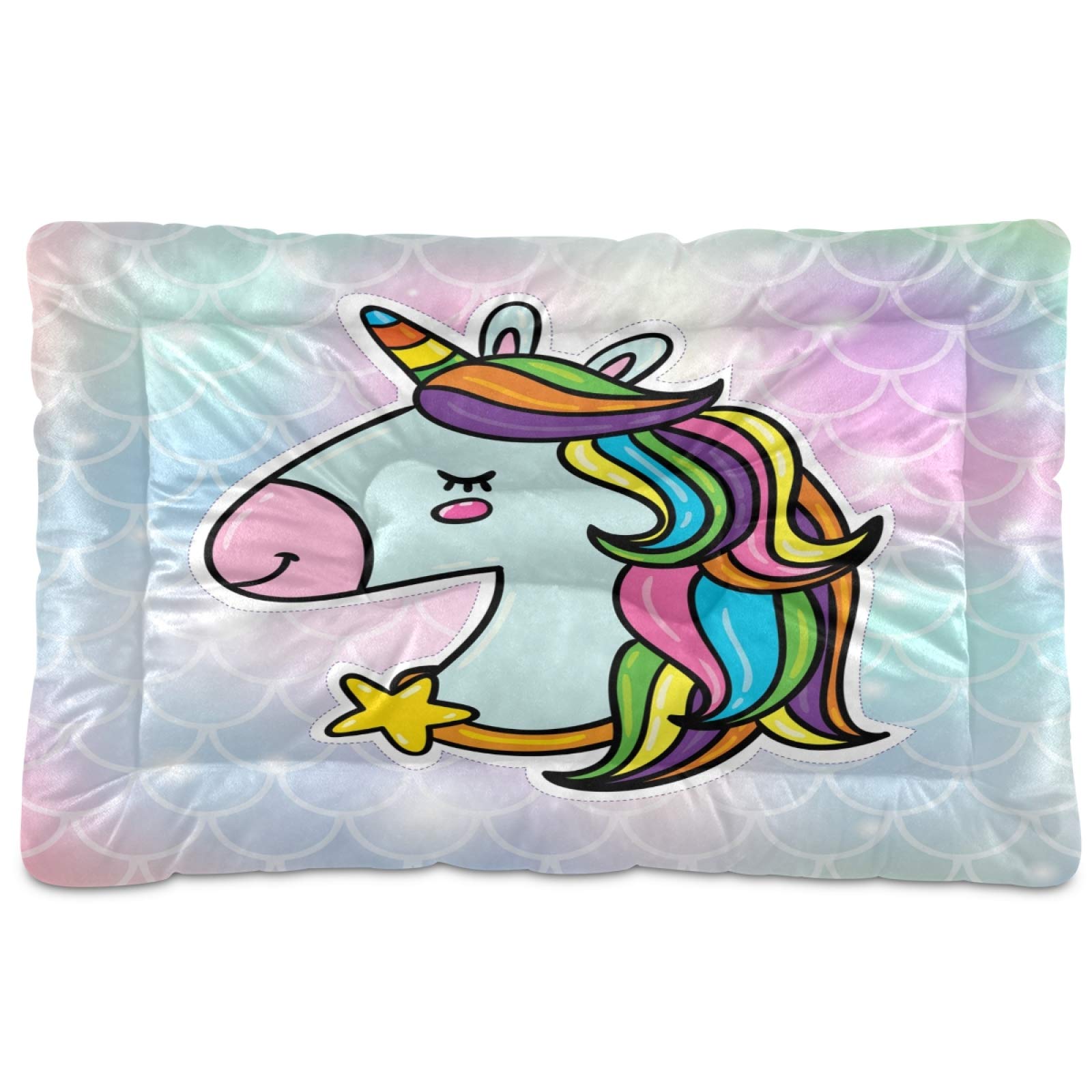KEEPREAL Magic Unicorn Pet Bed - Ultra Soft Rectangle Dog & Cat Bed for Small Medium Large Pets (36x24in) - Calming Comfort for Puppies, Kittens & Adult Animals | Perfect for Bedroom, Living Room & Pet Travel