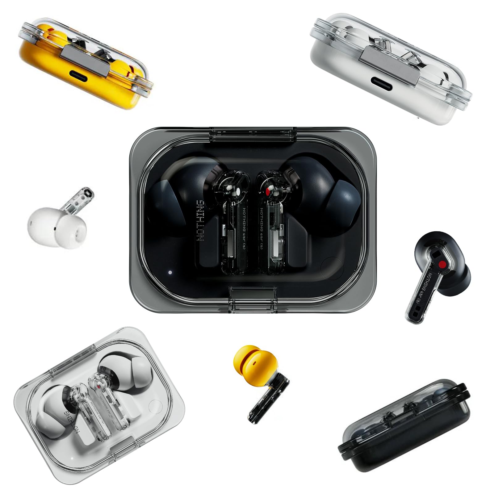 Nothing Ear (a) Wireless Bluetooth Earbuds with ChatGPT Integration - 45dB Hybrid ANC, Hi-Res Audio, 6 Mics, 42.5H Playtime - Perfect for Workouts, Commuting & Travel (Black)