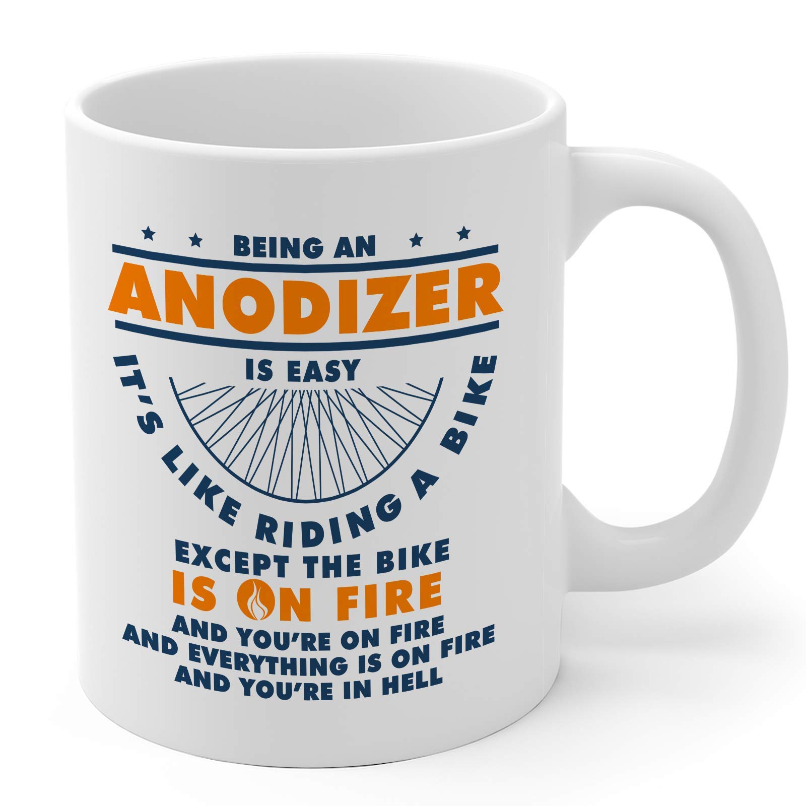 11oz White Ceramic Anodized Coffee Mug - Durable & Stylish Gift for Men & Women - Perfect for Office, Home & Camping Use