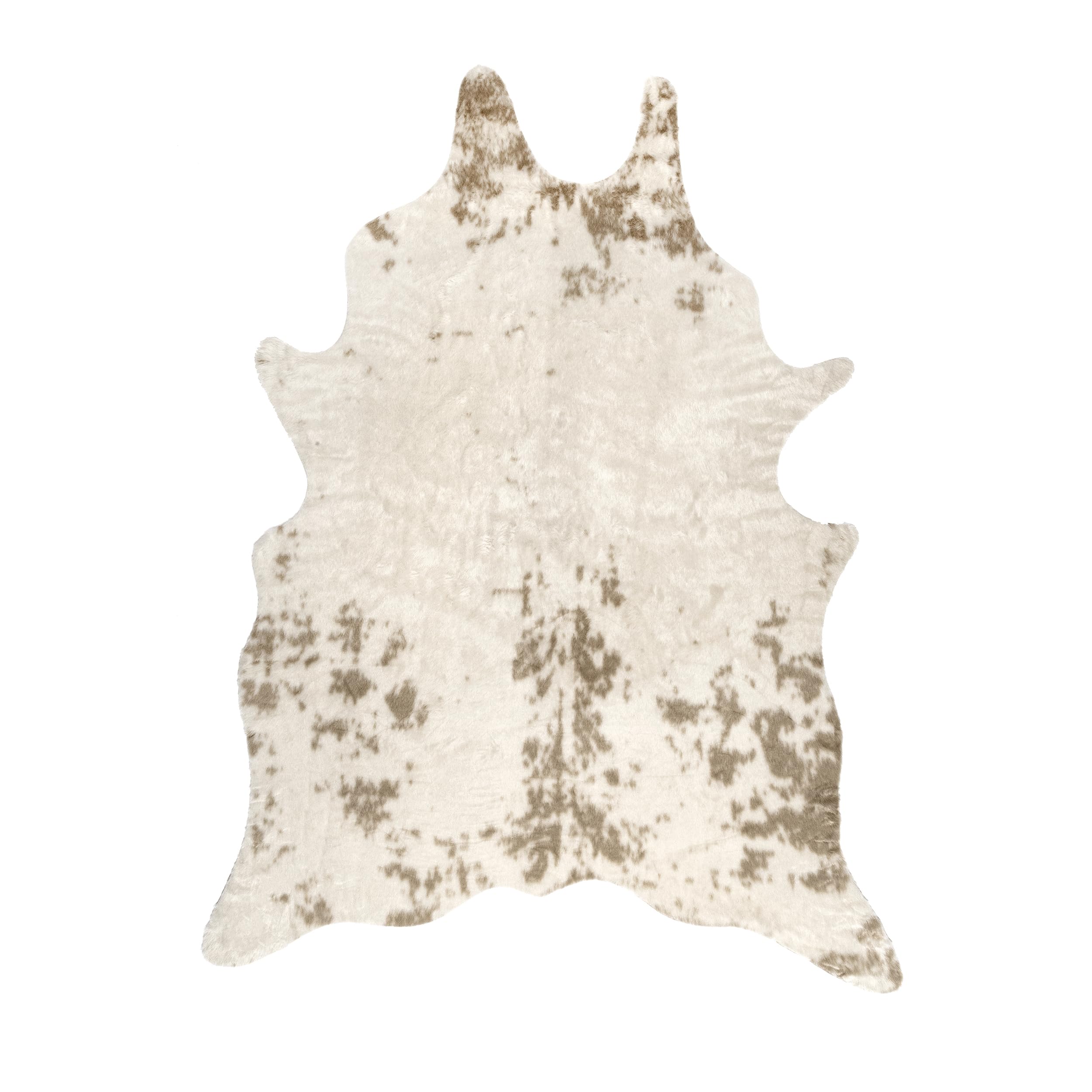 nuLOOM Marcia Machine Washable Faux Cowhide Area Rug 5x7 Feet, Off-White - Perfect for Living Room, Bedroom & Home Decor