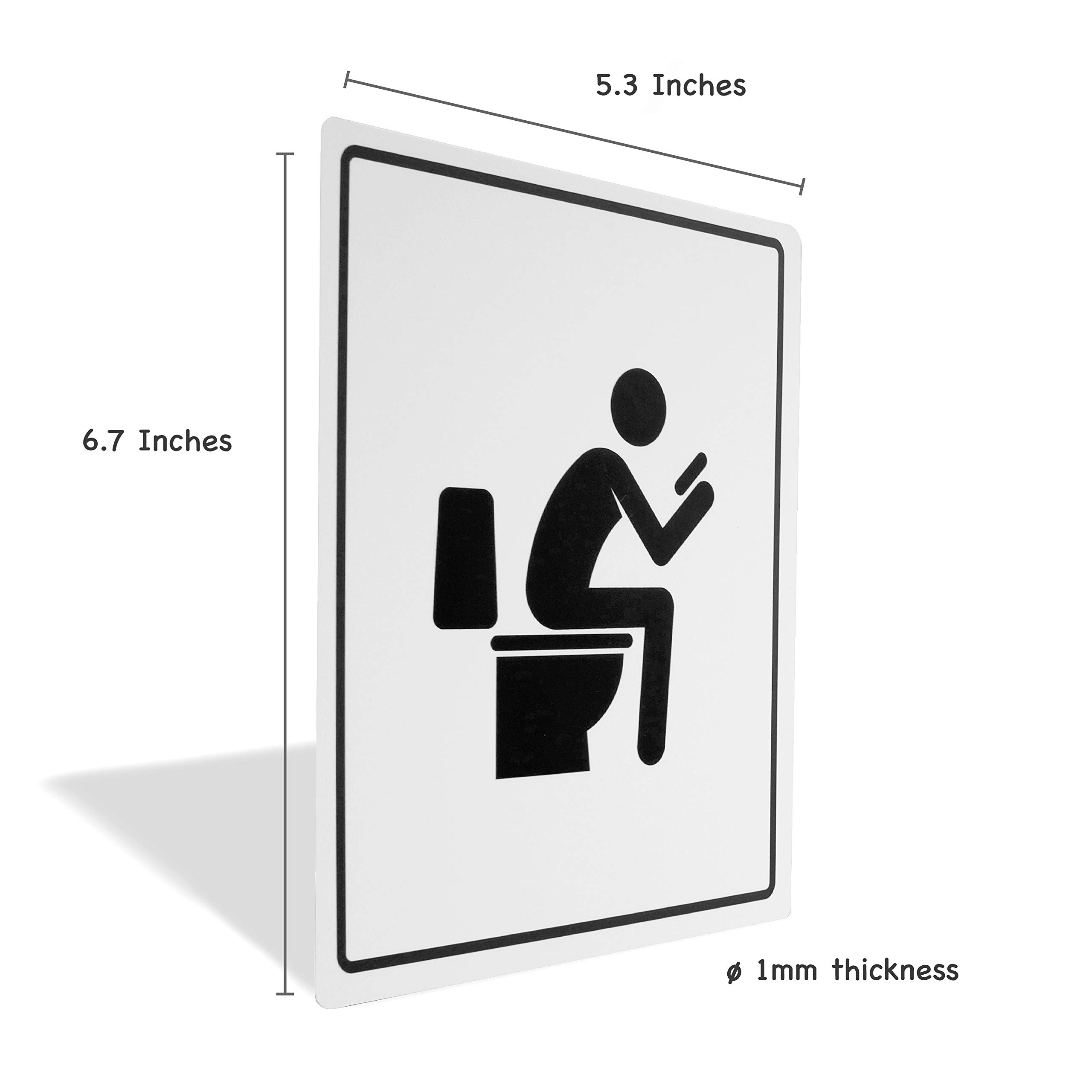 Funny Toilet Signs - Double Sided Adhesive (5.3x6.7
