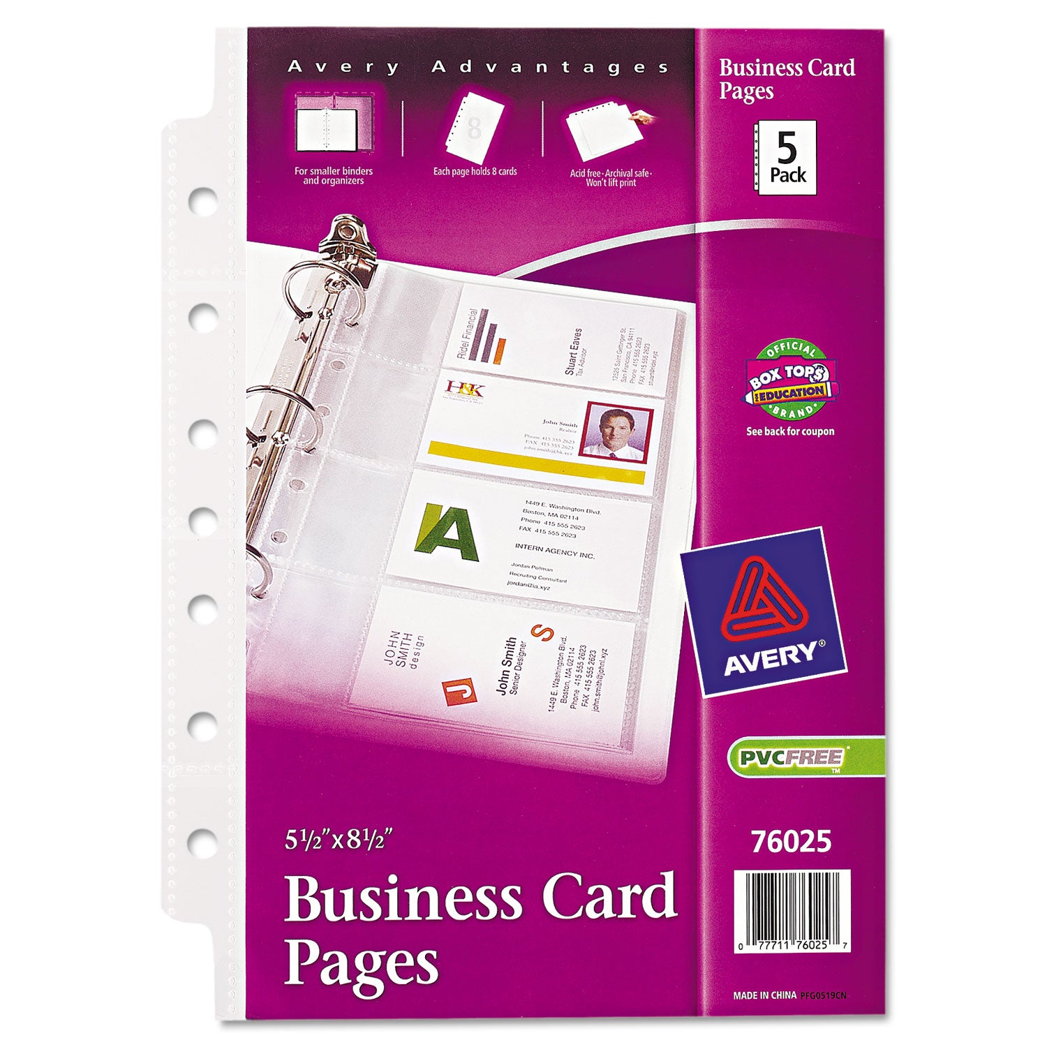 Avery® Business Card Binder Pages - Holds 2