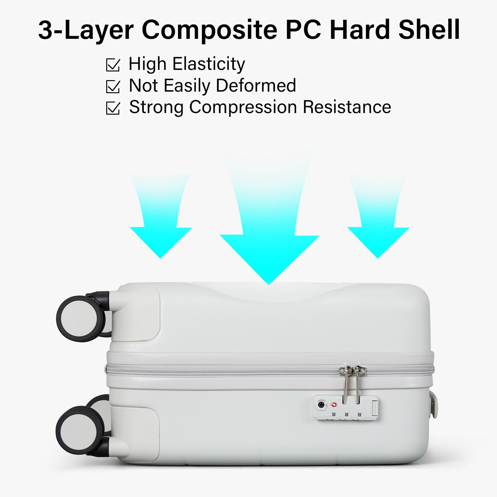 **Hanke 16 Inch Underseat Carry On Luggage - Lightweight Hard Shell Spinner Suitcase, TSA Approved Airline Travel Bag for Women & Men (Smoke White) - Perfect for Business Trips & Weekend Getaways**
