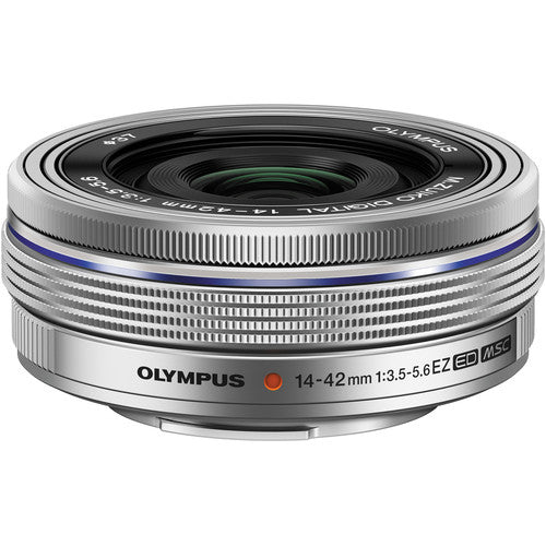 Olympus M.Zuiko Digital ED 14-42mm f/3.5-5.6 EZ Pancake Zoom Lens for Micro Four Thirds Cameras (Silver) - Perfect for Travel, Vlogging & Everyday Photography