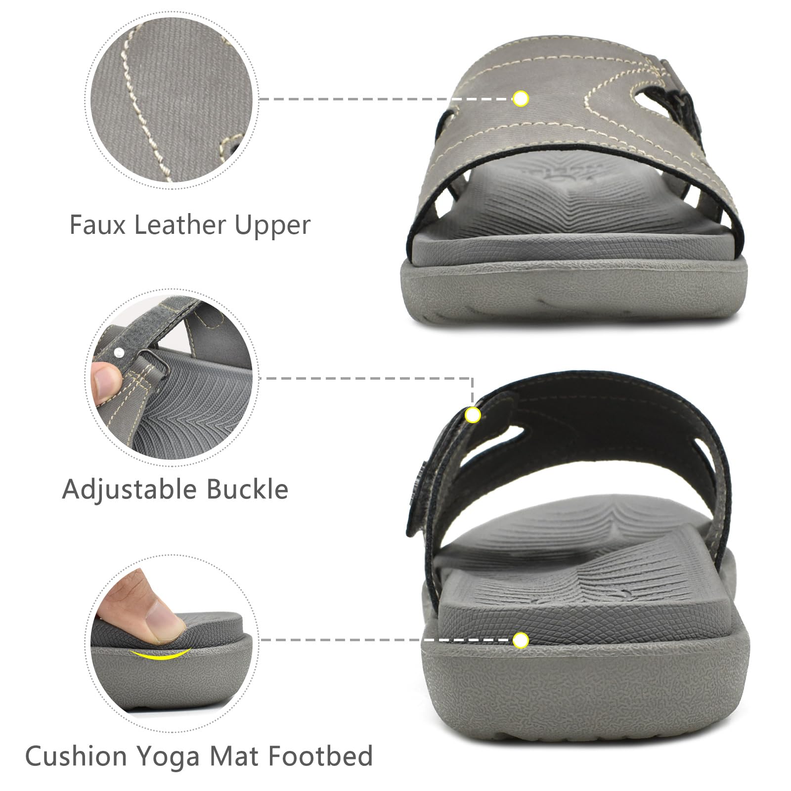 **KuaiLu Women's Orthotic Slides - Lightweight Athletic Sandals with Arch Support for Plantar Fasciitis - Yoga, Gym & Home Comfort Slippers**