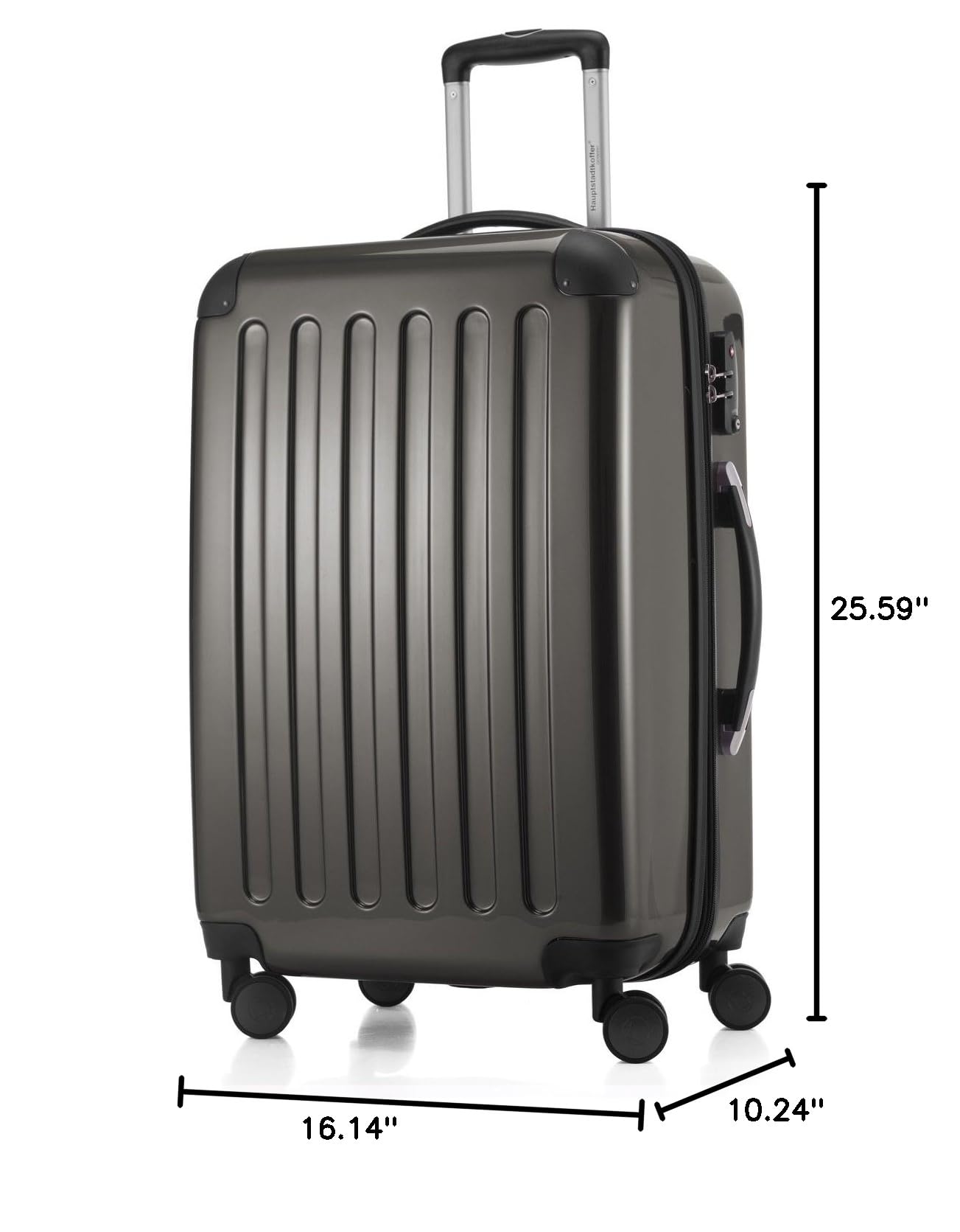 Premium Graphite Hand Luggage 65cm Carry-On Suitcase for Business Travel & Weekend Getaways - Lightweight Durable Cabin Bag with 360° Spinner Wheels
