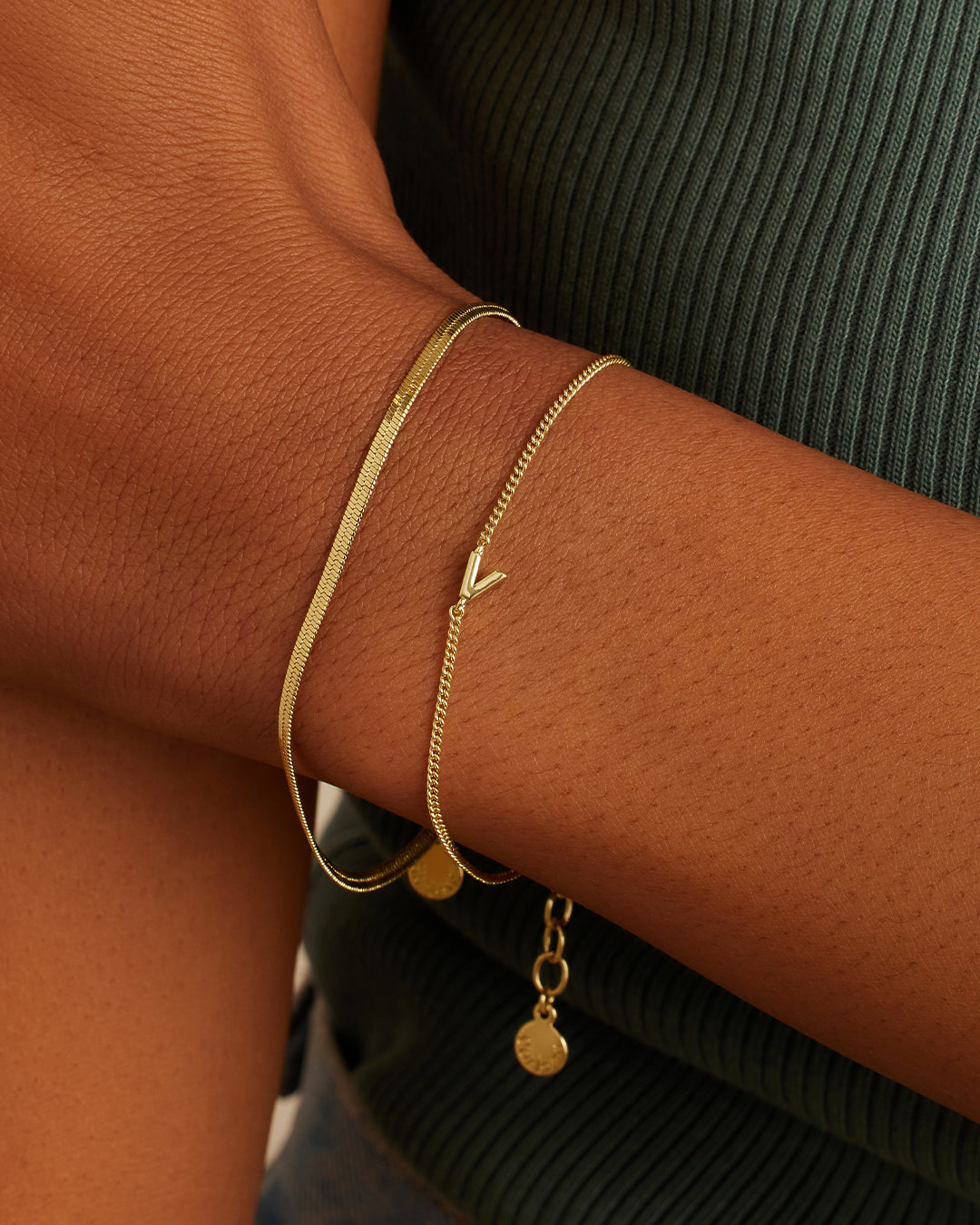 Wilder Mini Alphabet Bracelet - Personalized Initial Letter Bracelet for Women & Girls - Trendy Stackable Jewelry for Everyday Wear & Gifts