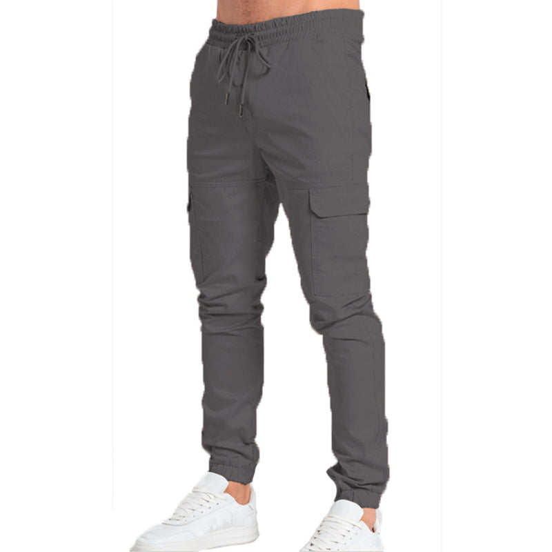 Slim Fit Men's Casual Solid Color Pants - Comfortable Stretch Trousers for Office, Travel & Everyday Wear | Breathable & Lightweight Men's Dress Pants