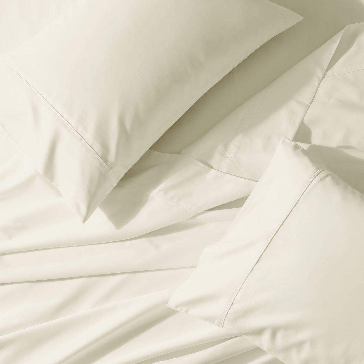 Royal Tradition 650-Thread-Count Cotton Blend Twin XL 3-Piece Sheet Set - Soft & Breathable Bedding for Extra Long Beds, Ivory - Perfect for Dorms, Guest Rooms & Cozy Sleep