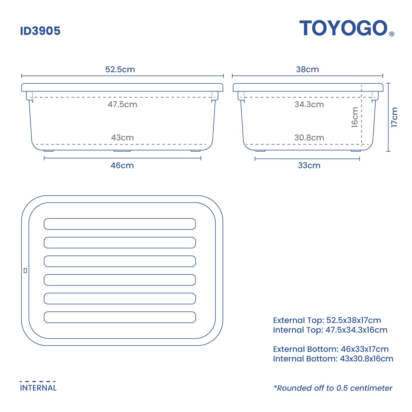 Heavy Duty Industrial Plastic Storage Container with Lid (ID3905) - Perfect for Warehouse Organization, Garage Storage & Commercial Use