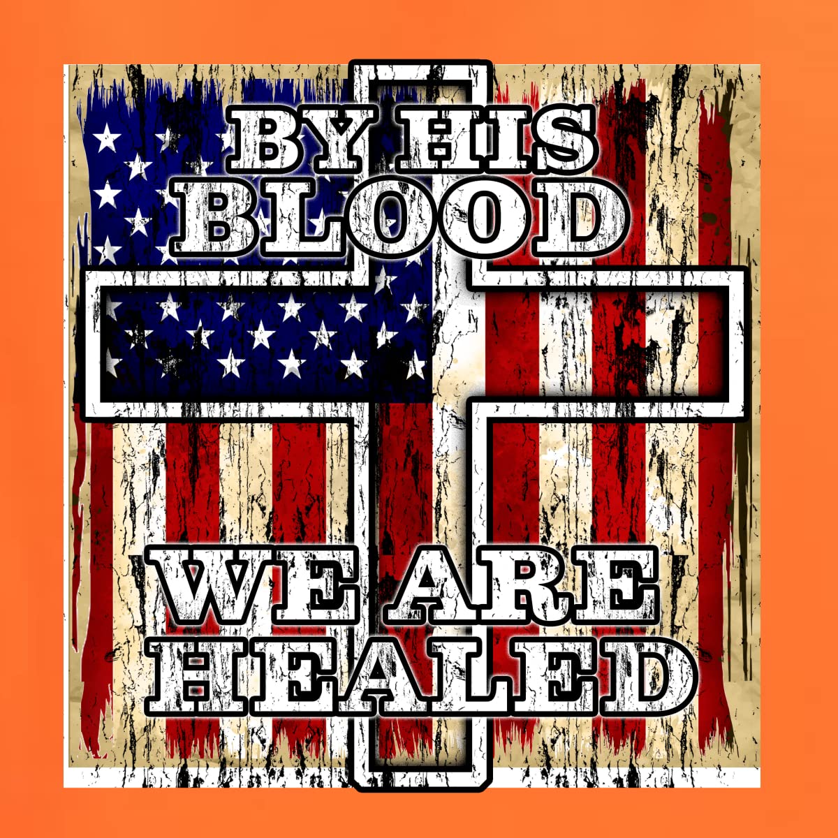 Christian Men's Graphic T-Shirt - His Blood Healing Message for Church & Worship