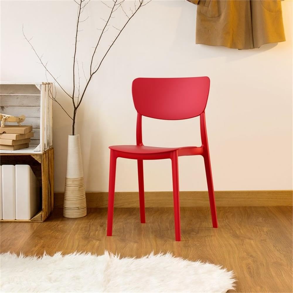 Premium Red Outdoor Dining Chairs Set of 2 - Weather-Resistant Patio Furniture for Garden, Poolside & Backyard Relaxation