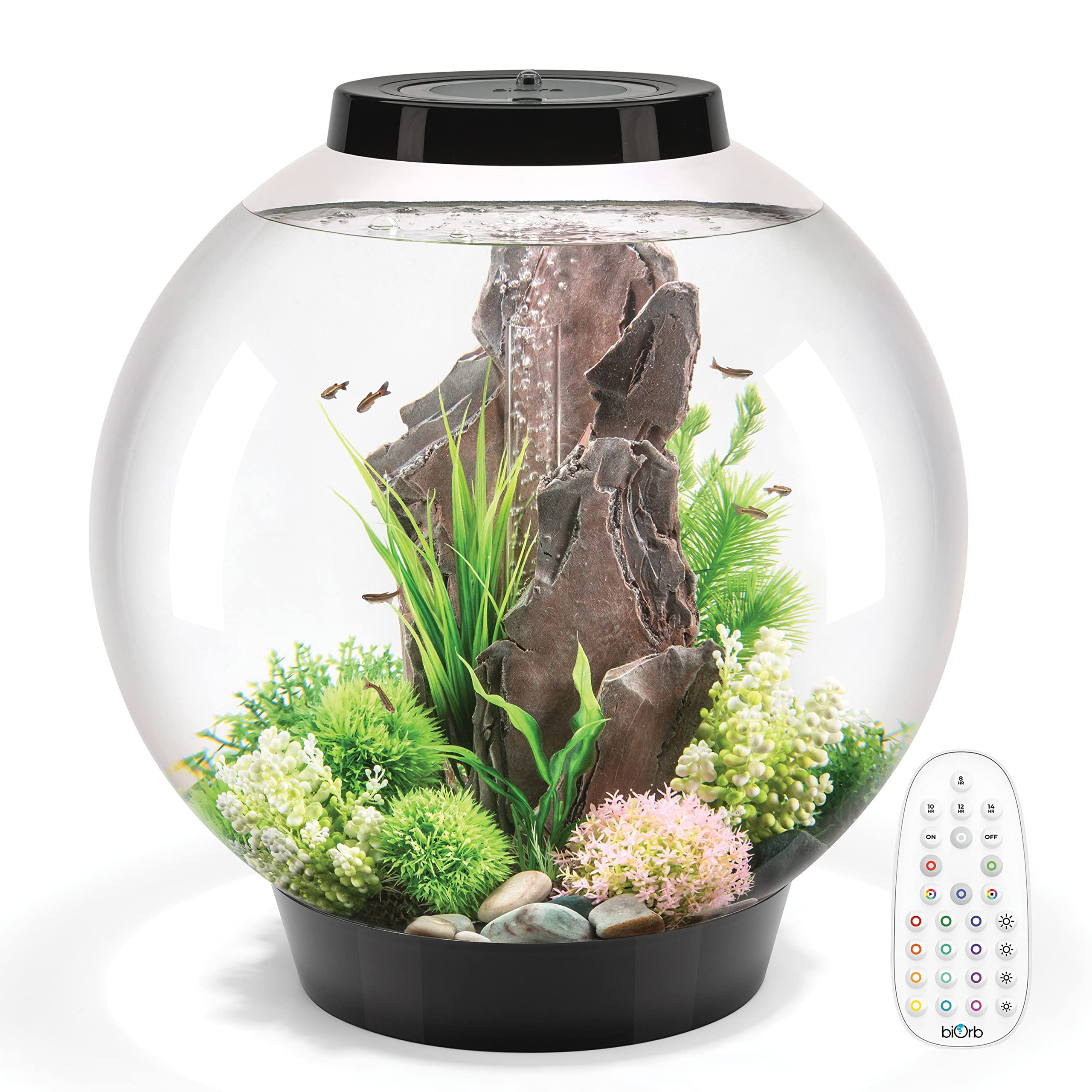 biOrb Classic 60 - 16 Gallon Acrylic Aquarium with Remote-Controlled Multi-Color LED Lights | Modern Tabletop Fish Tank for Home & Office Decor | Perfect for Betta Fish, Goldfish & Small Aquatic Pets