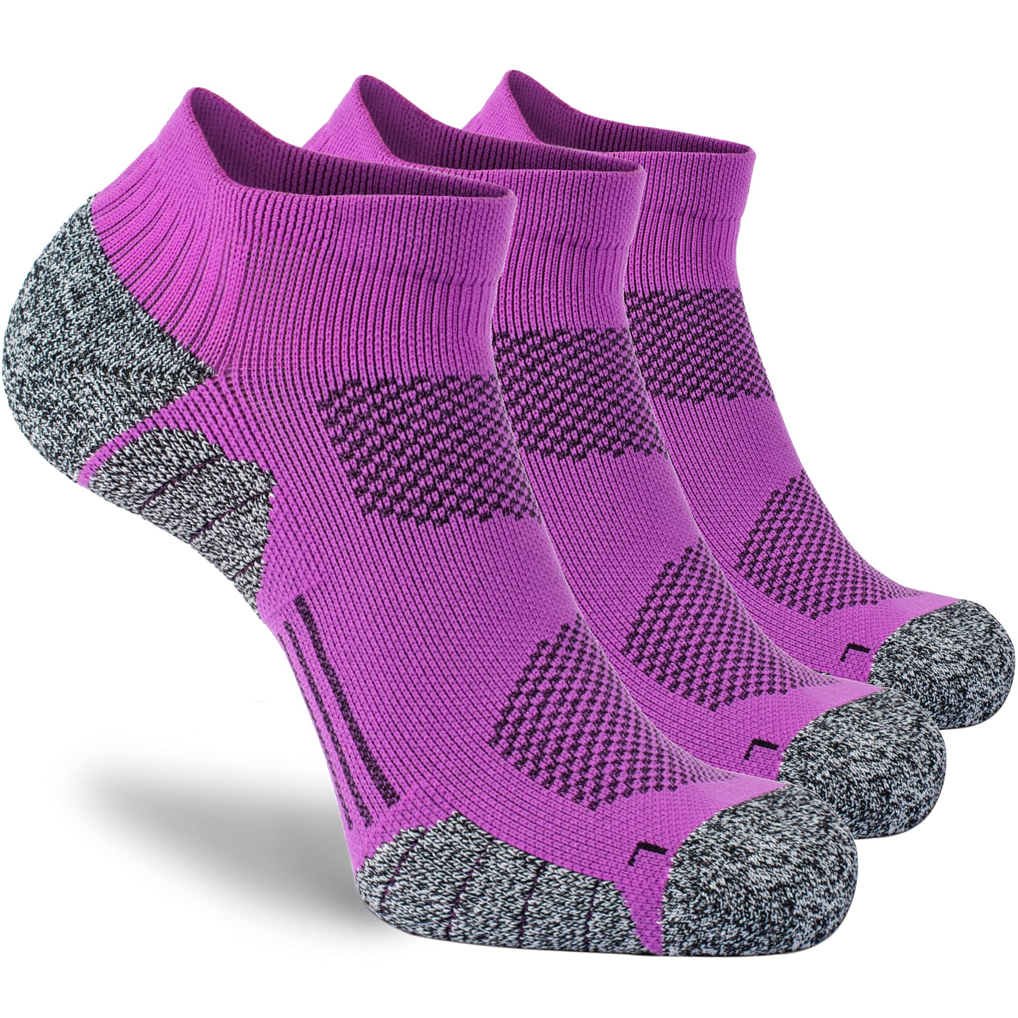 CWVLC Unisex Cushioned Compression Athletic Ankle Socks 6-Pack - Breathable Workout Socks for Running, Hiking & Gym - Moisture Wicking & Arch Support for Men & Women