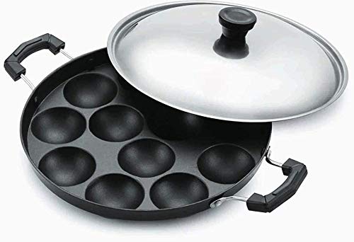 Non Stick Appam Patra Pan - 12 Pits Appam Maker for Perfect South Indian Breakfast | Dosa, Paniyaram & Idli Cookware | Ideal for Home Cooking & Traditional Recipes