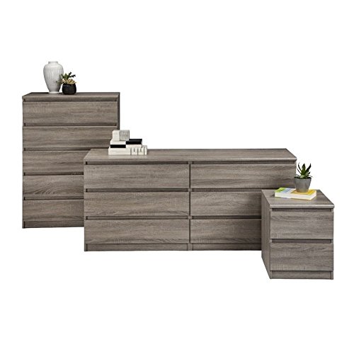 Tvilum Scottsdale 2-Piece Modern Bedroom Set - 5-Drawer Dresser & Nightstand in Truffle Brown - Perfect for Master Bedroom, Guest Room, or Apartment Decor