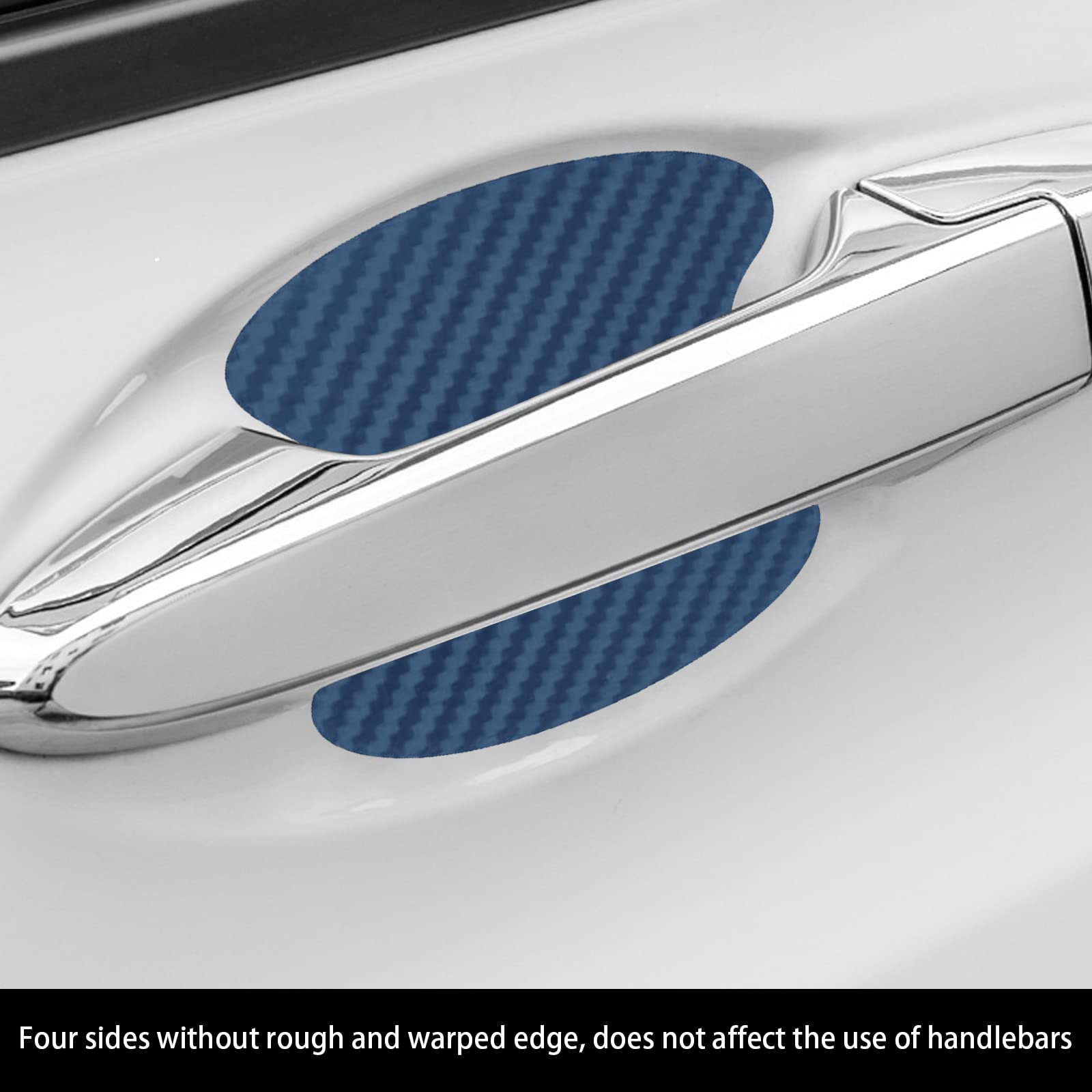 4 PCS Universal Carbon Fiber Car Door Handle Protective Films - Anti-Scratch Stickers for Auto Door Handles (Blue) | Perfect for Car Detailing, Vehicle Protection & DIY Auto Accessories