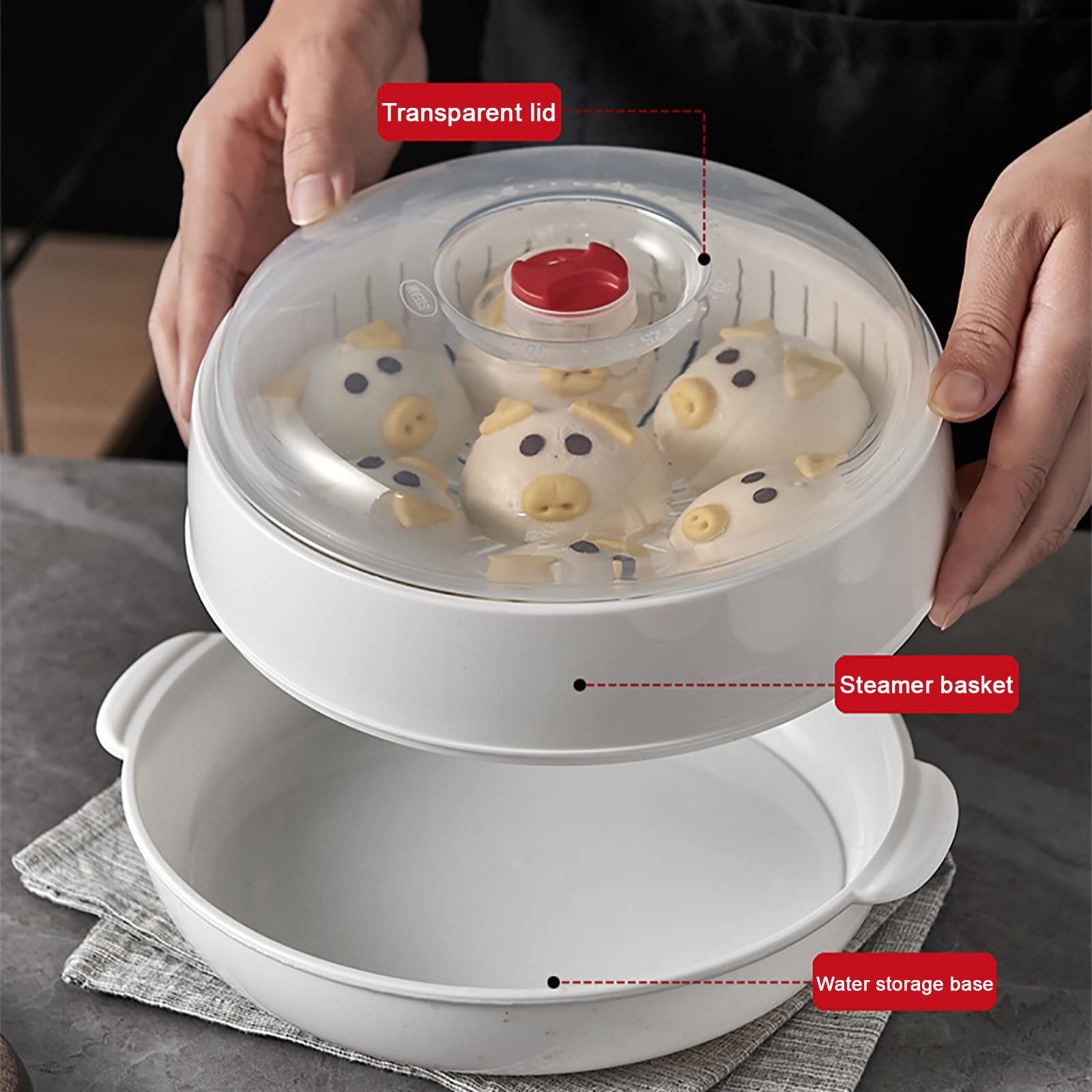Microwave Steamer Bowl for Vegetables - BPA-Free Microwave Cookware for Healthy Cooking - Perfect for Steaming Veggies, Rice & More - Ideal for Quick Meals & Meal Prep