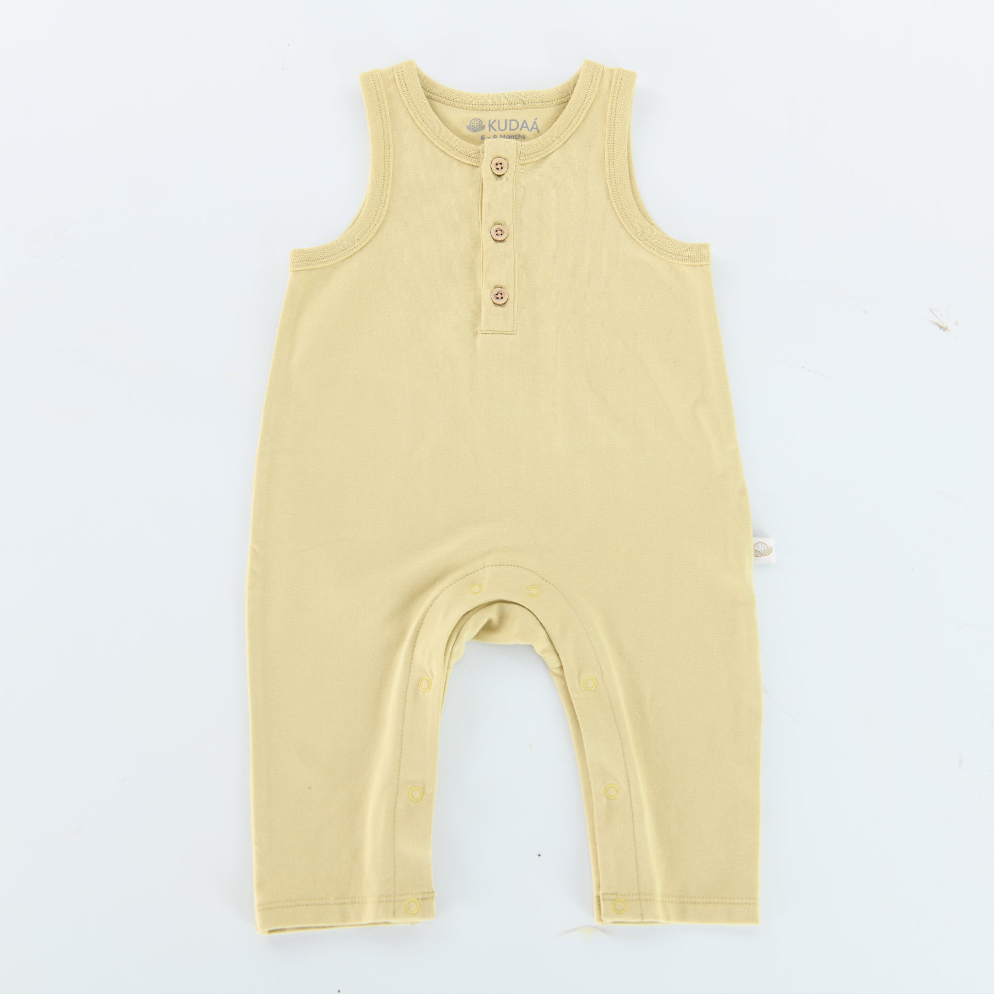 Organic Button Tank Jumpsuit for Women - Comfortable Green Tea Color Romper - Perfect for Summer Outfits, Beach Vacations & Casual Wear