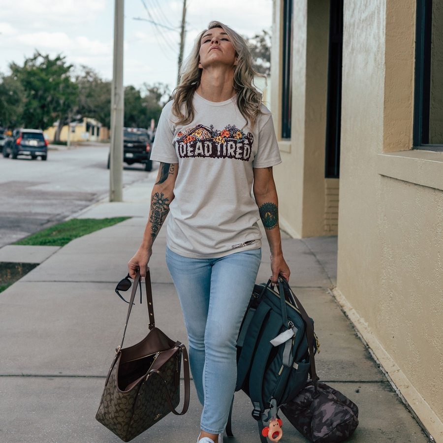 Women's Dead Tired Boyfriend Fit T-Shirt - Soft & Comfortable Oversized Cotton Tee for Lounge, Sleep & Casual Wear