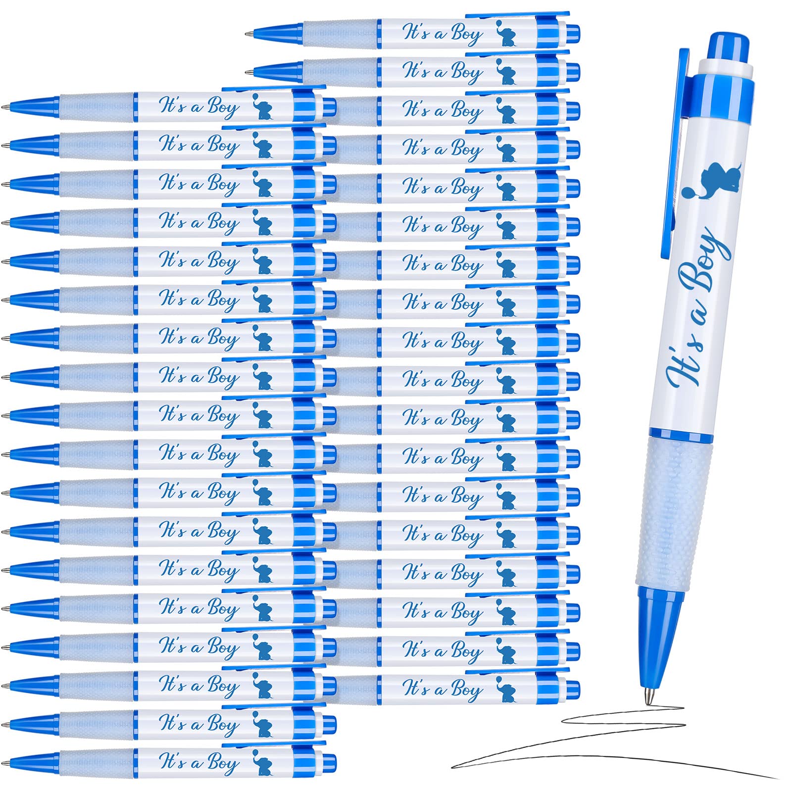 Outus 60 Pcs Retractable Baby Shower Gel Pens with Rotating Messages - Fun Baby Shower Guest Favors for Boy Theme Parties - Perfect for Baby Shower Games, Guest Books & Party Decorations