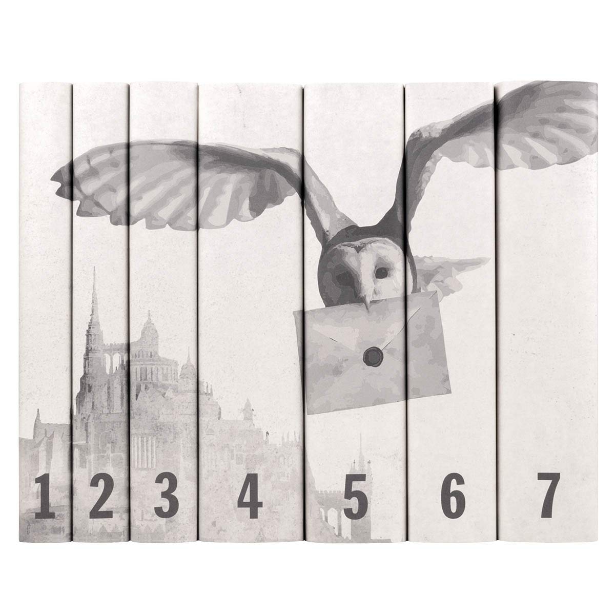 Juniper Books - Harry Potter Series Hardcover Book Covers with Castle & Owl Design - Premium Dust Jackets for HP Book Collection (Books Not Included) - Perfect for Potterhead Collectors & Home Library Decor