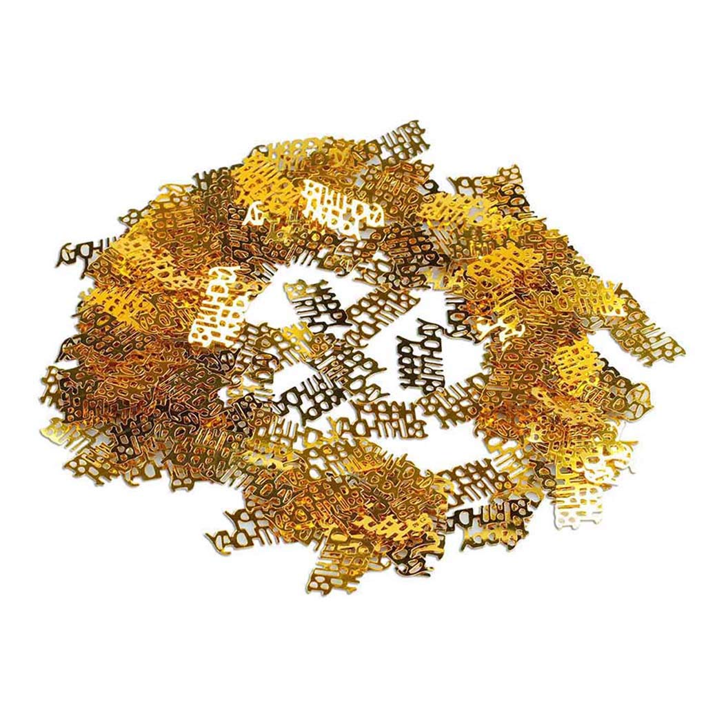 Gold Confetti for Birthday Party Decorations - Happy Birthday Table Scatter, Party Supplies for Table Centerpieces & Celebration Decor (Golden) - Perfect for Weddings, Baby Showers & Special Events