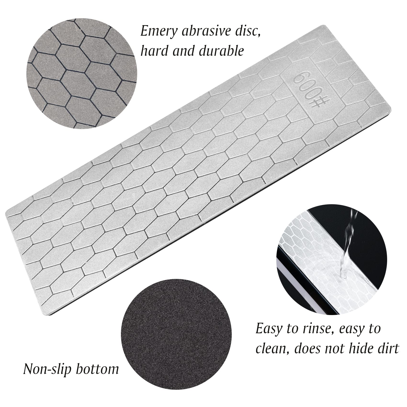 4 Piece Diamond Sharpening Stone Set - 400/600/1000/1200 Grit Whetstone with Honeycomb Surface & Non-Slip Base - Professional Knife Sharpener for Kitchen, Hunting, Camping & Outdoor Tools - Perfect for Sharpening Dull Knives, Scissors & Chisels