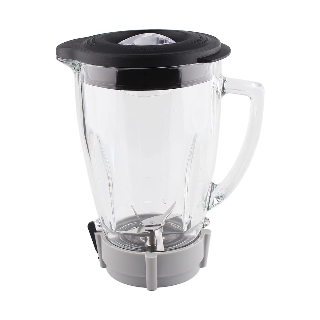 Oster Pro 1200 Blender Replacement Glass Jar with Base Bottom Cap - Durable Blender Accessories for Smoothies, Juices & Food Prep